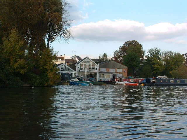 Narrowboat moorings on the river thames